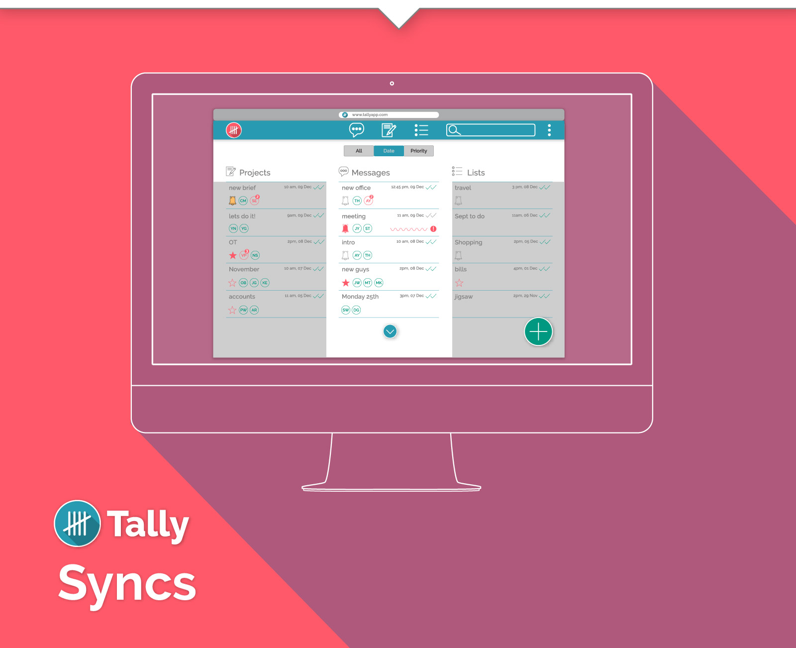 Tally device context — iPhone and iPad screens