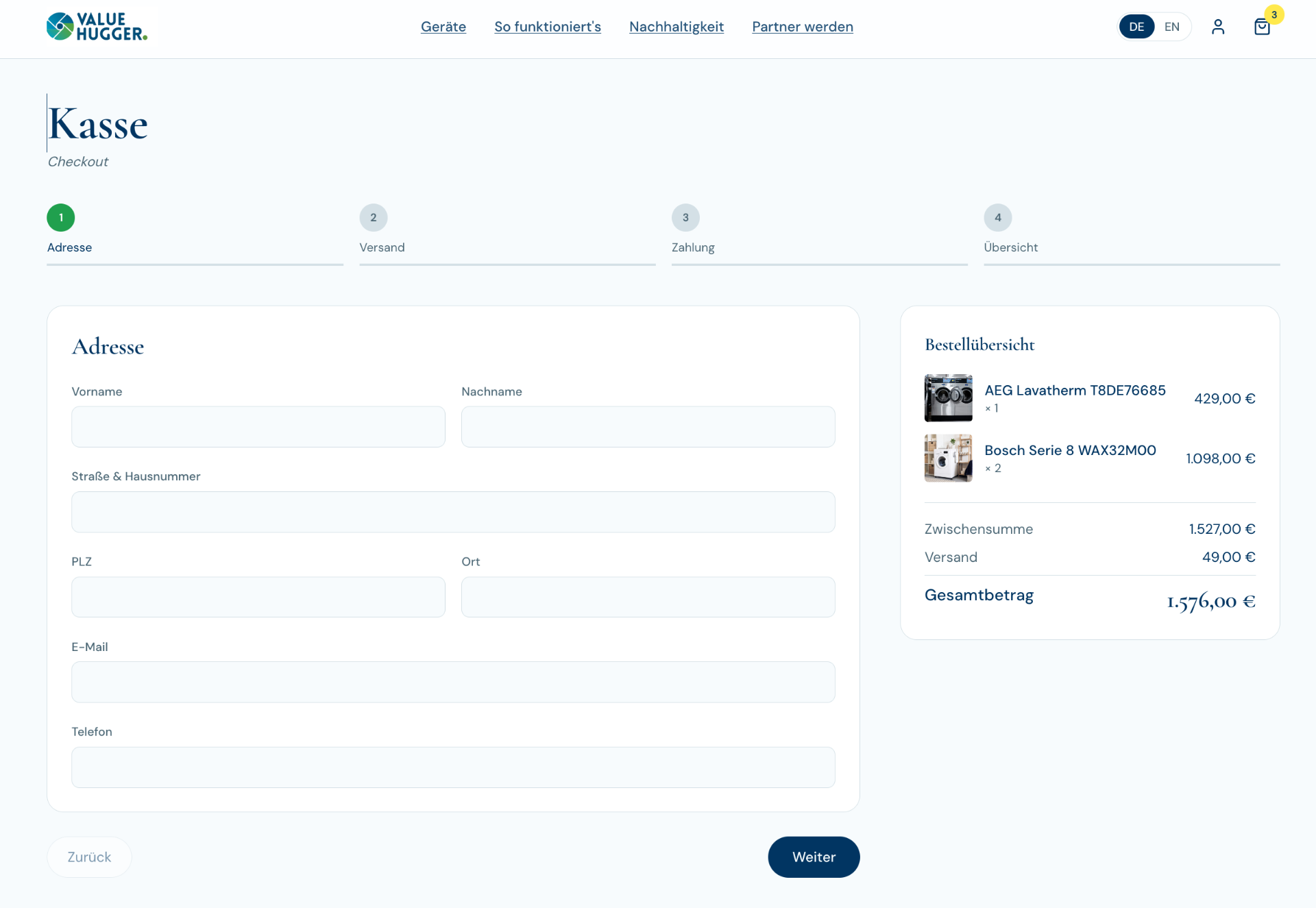 Value Hugger — checkout
